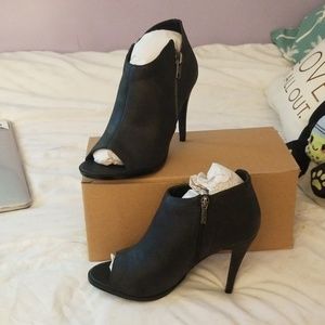 Black peep toe booties